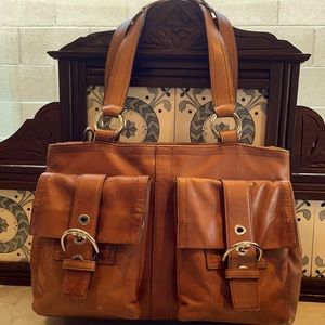 Coach genuine leather cognac purse